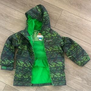 Columbia Green and Black Hooded Jacket XS